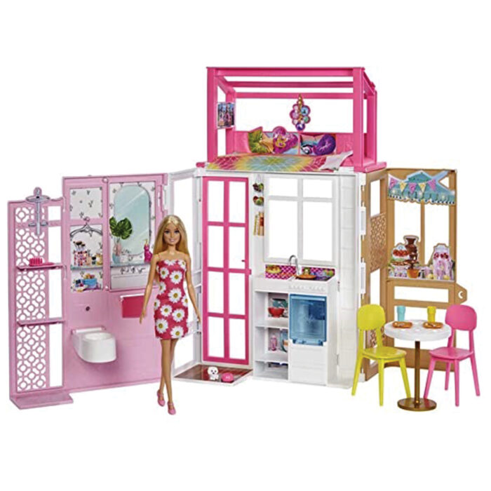 Stylish Dollhouse with Barbie Doll & Accessories