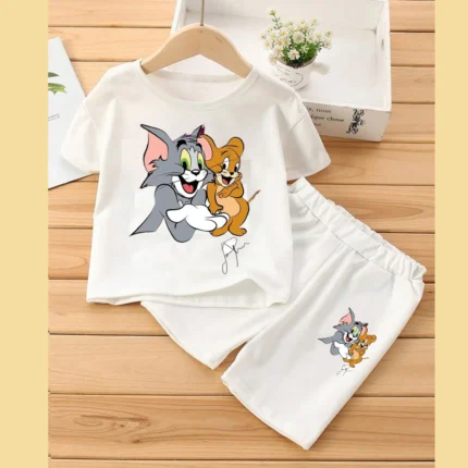 Tom & Jerry Short Set White